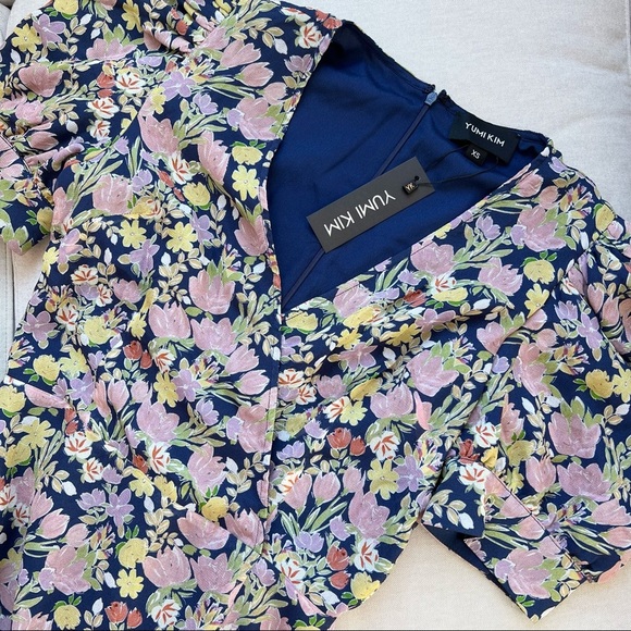 NWT Yumi Kim Andrea Puff Sleeve Ruffle Hem Midi Dress in Laguna Breeze M… - Picture 8 of 12